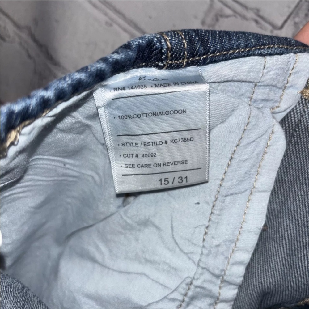 KanCan Ultra High Rise Belted Paperbag Mom Jeans  Denim Dark Wash Size 15/31 - Picture 8 of 9